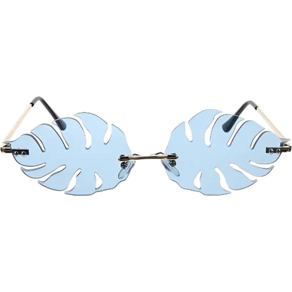 6172 | Blue Rimless Leaf Novelty Sunglasses